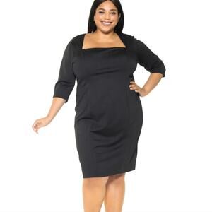 Alexia Admor Plus Size Black Marilyn Dress Women's Size 3X Party Careerwear
